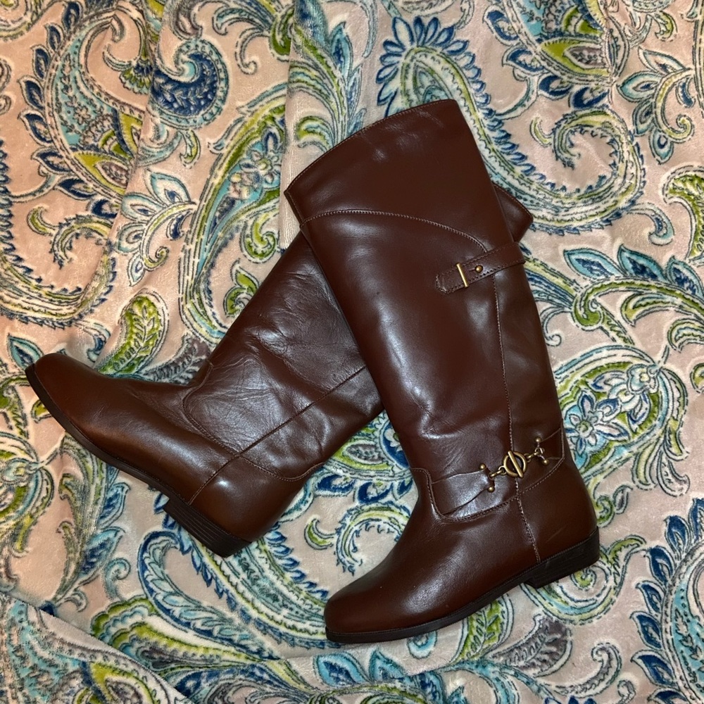 brown knee high boots